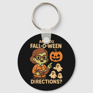 are Fall O Ween Directions Funny Teacher Halloween Keychain