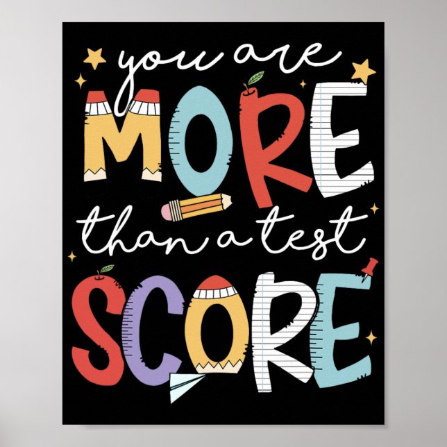 Are More Than A Test Score Test Day Staar Testing  Poster (Front)