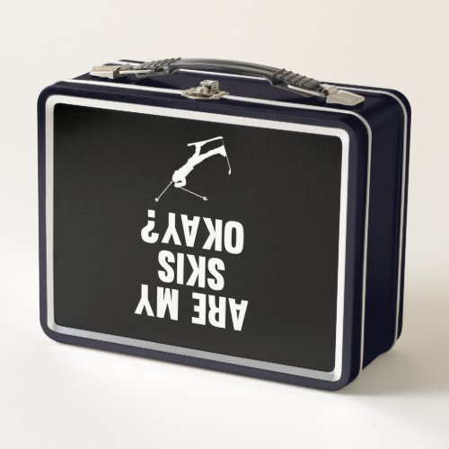 Are My Skis Okay Skiing Skier Winter Sports Metal Lunch Box