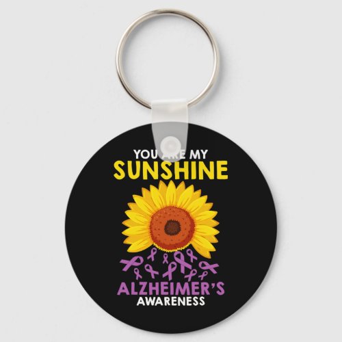 Are My Sunshine Alzheimerheimers Awareness  Keychain