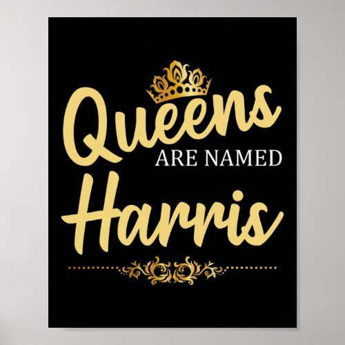 Are Named Harris Gift Surname Funny Birthday Reuni Poster