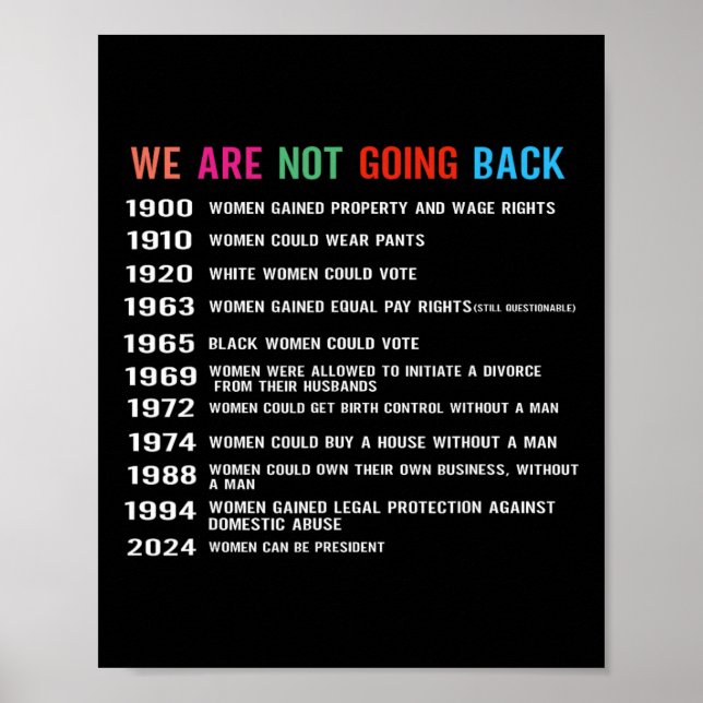 Are Not Going Back Voting Rights  Poster (Front)