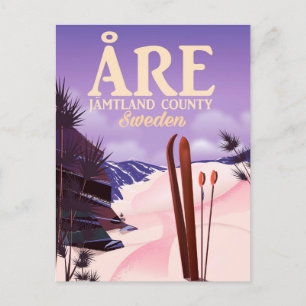 Åre Sweden ski travel poster Postcard
