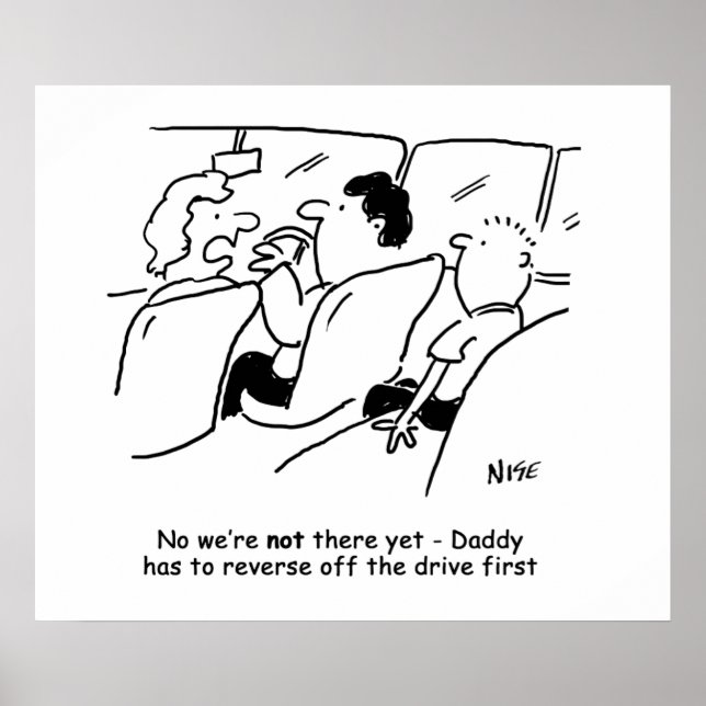 Are We There Yet? Funny Child Cartoon Poster (Front)