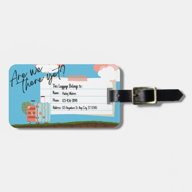 Are we there yet luggage tag (Front Horizontal)