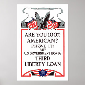 Are you 100% American? Buy Bonds Poster