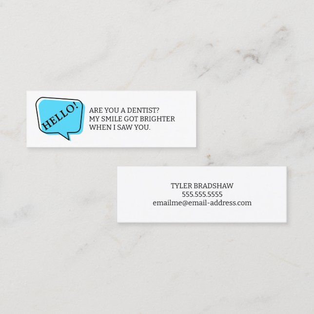 Are You a Dentist Fun Dating Calling Card (Front/Back)