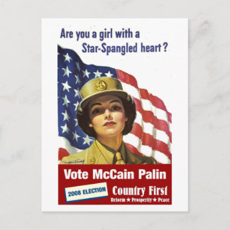 Are you a girl with a Star-Spangled Heart - Postca Postcard