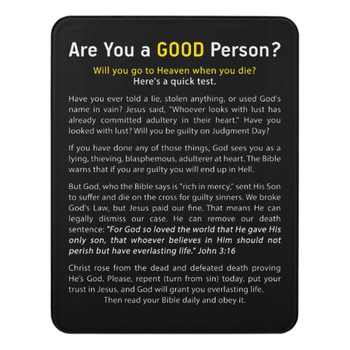 Are You a Good Person Christian Faith Full Gospel Door Sign