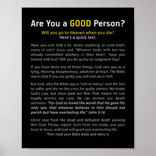 Are You a Good Person? Christian Faith Full Gospel Poster