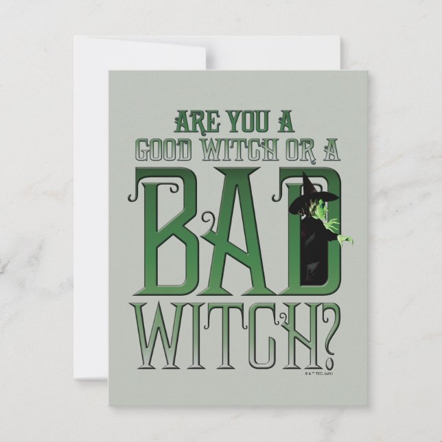Are You A Good Witch Or A Bad Witch? Note Card (Front)