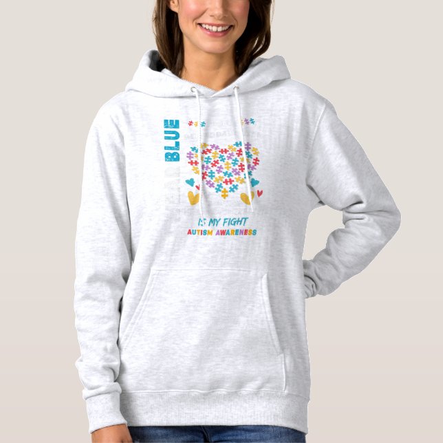 Are you a proud autism Grandpa? This I Wear Blue f Hoodie (Front)