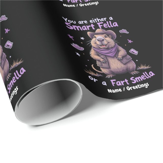 Are You a Smart Fella or a Fart Smella Funny  Wrapping Paper (Roll Corner)