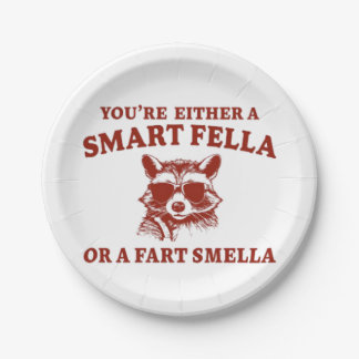Are You A Smart Fella Or Fart Smella Retro Cartoon Paper Plates