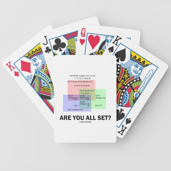 Are You All Set? (Math Set Theory Attitude) Bicycle Playing Cards