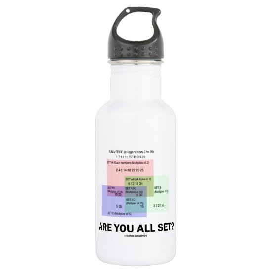 Are You All Set? (Math Set Theory Attitude) Water Bottle