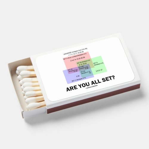 Are You All Set Set Theory Math Humor Numbers Matchboxes