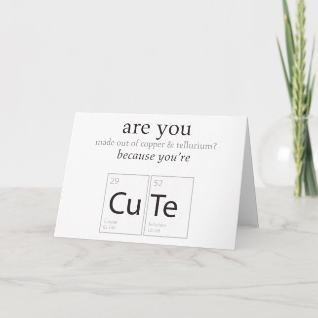 Are You Cute Nerdy Science Geek Humor Card (Front)