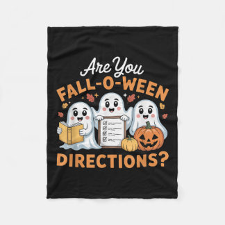 Are You Fall O Ween Directions Teacher Ghost Hallo Fleece Blanket