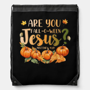 Are You Fall-O-Ween Jesus Christian Halloween Part Drawstring Bag