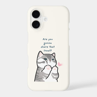 Are You Gonna Share That Treat? Cute Cat Beige Pho iPhone 17 Case