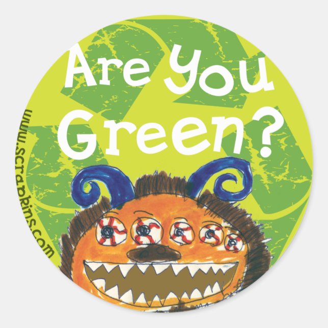 Are You Green? Classic Round Sticker (Front)