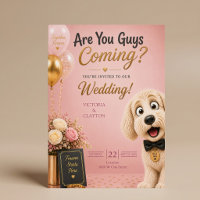 Are You Guys Coming? Funny Dog Blush Pink Wedding