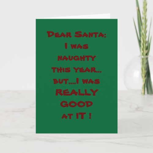 ARE YOU HAPPY THAT I AM NAUGHTY SWEETHEART HOLIDAY CARD