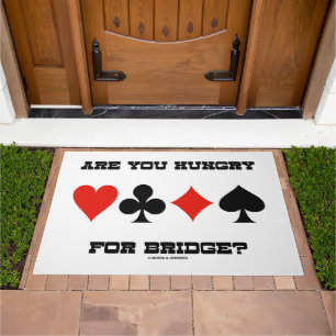Are You Hungry For Bridge? Four Card Suits Doormat