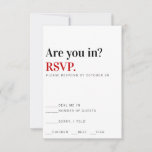 Are You In? Vegas Wedding Response Card at Zazzle