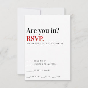 Are You In? Vegas Wedding Response Card