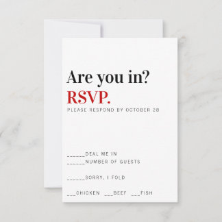 Are You In? Vegas Wedding Response Card