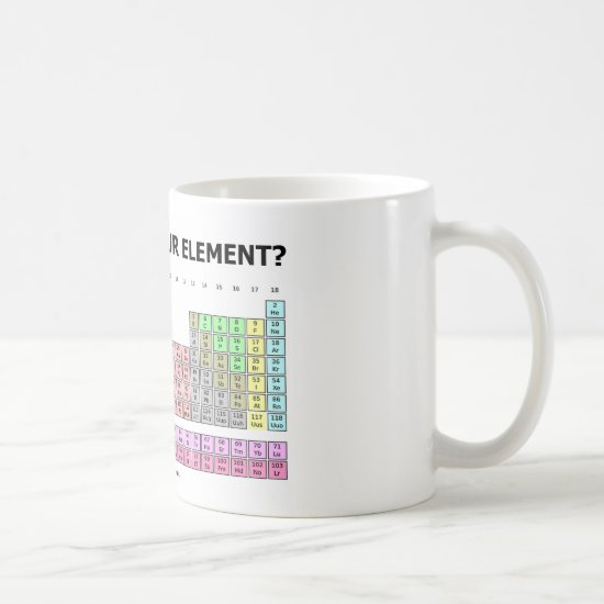 Are You In Your Element? (Periodic Table Humor) Coffee Mug