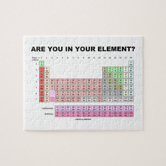 Are You In Your Element? Periodic Table Humor Jigsaw Puzzle