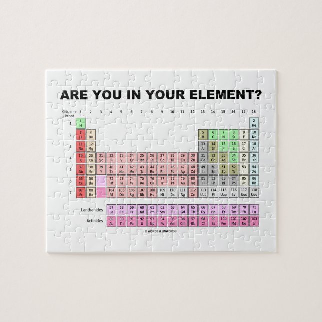 Are You In Your Element? Periodic Table Humor Jigsaw Puzzle (Horizontal)