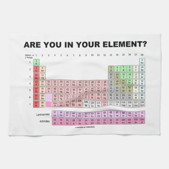 Are You In Your Element? Periodic Table Humor Kitchen Towel