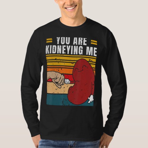 Are You Kidneying Me Joke Humor Sarcastic Kidney b T_Shirt