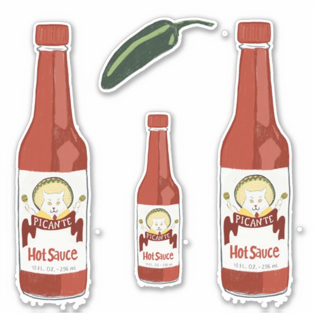 Are you Kitten? Hot Sauce Cat with Maracas Salsa Sticker (Front)
