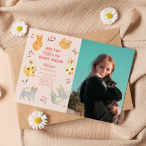 Are You Kitten Me Cat Birthday Photo Invitation