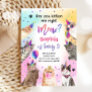 Are You Kitten Me Meow Cat Girl Birthday Invitation