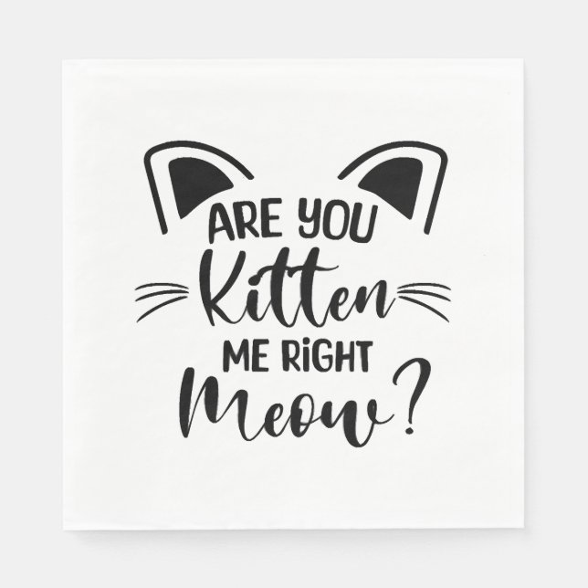 Are You Kitten Me Right Meow , Cat Lover Cute Napkins (Front)
