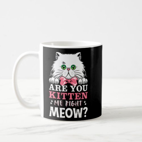 Are You Kitten Me Right Meow  Cat Merchandise Cat  Coffee Mug