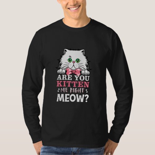 Are You Kitten Me Right Meow  Cat Merchandise Cat  T_Shirt