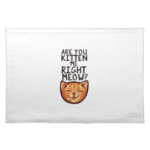 Are you kitten me right Meow Caturday Art funny or Cloth Placemat