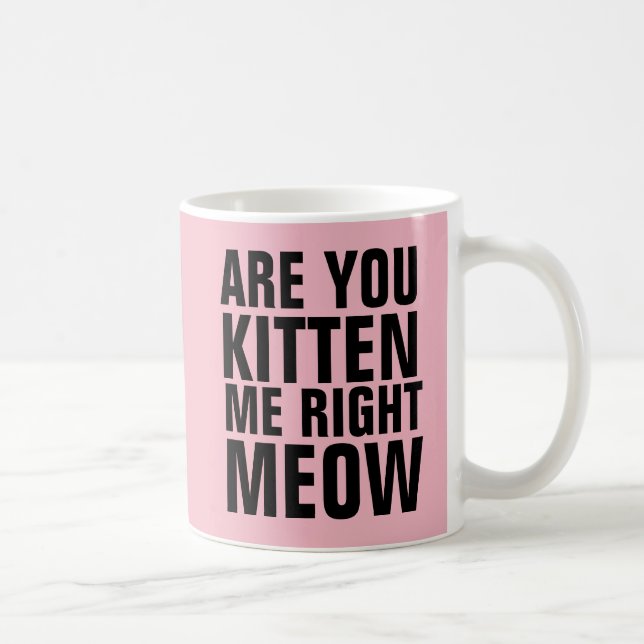 ARE YOU KITTEN ME RIGHT MEOW COFFEE MUGS (Right)
