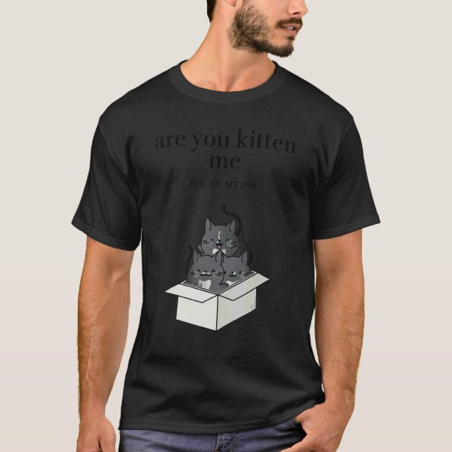 Are You Kitten Me Right Meow Funny Tuxedo Cats in  T-Shirt (Front)