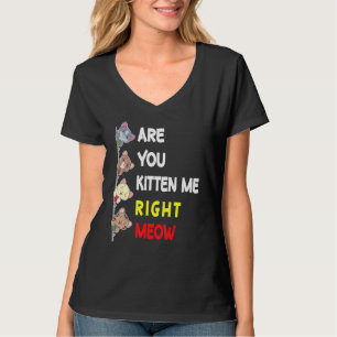 Are You Kitten Me Right Meow Happy Cat Day Mother T-Shirt