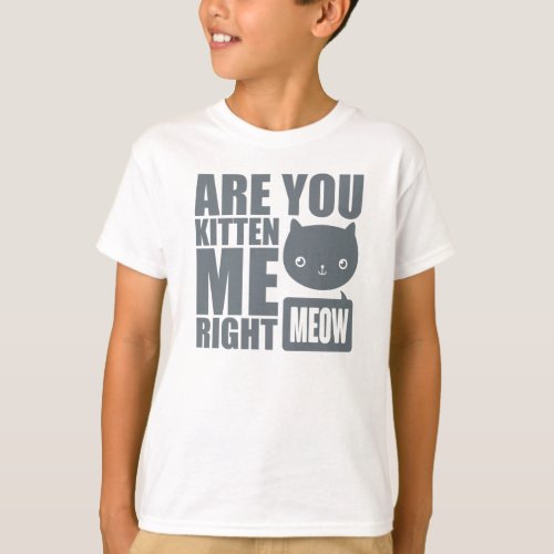 Are You Kitten Me Right Meow Kids T shirt