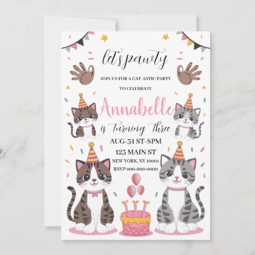 Are you kitten me Right now birthday Meow cat Invitation