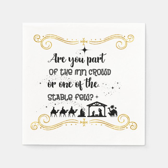 Are You Part Of The Inn Crowd? Christian Christmas Napkins (Front)